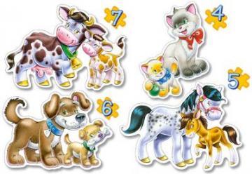 Puzzle Castorland 4, 5, 6, 7 piese - Animale cu pui - Pret | Preturi Puzzle Castorland 4, 5, 6, 7 piese - Animale cu pui