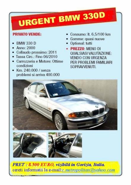 BMW 330 D an 2000 - Pret | Preturi BMW 330 D an 2000