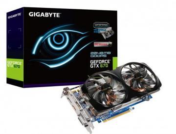 Placa video Gigabyte GV-N670WF2-2GD NVIDIA GeForce GTX 670 ,PCI-E3.0,2048MB GDDR5 memory and 256-bit ,DVI-I/ DVI-D/ HDMI/ DisplayPort - Pret | Preturi Placa video Gigabyte GV-N670WF2-2GD NVIDIA GeForce GTX 670 ,PCI-E3.0,2048MB GDDR5 memory and 256-bit ,DVI-I/ DVI-D/ HDMI/ DisplayPort