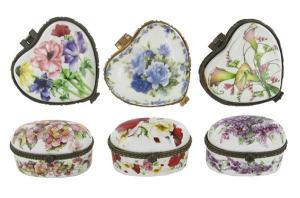 6 Assorted Heart and Oval Trinket Boxes - Pret | Preturi 6 Assorted Heart and Oval Trinket Boxes