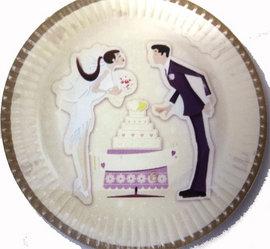 Set de 10 farfurii nunta cununia civila ceremonii din carton 18cm WEDDING - Pret | Preturi Set de 10 farfurii nunta cununia civila ceremonii din carton 18cm WEDDING