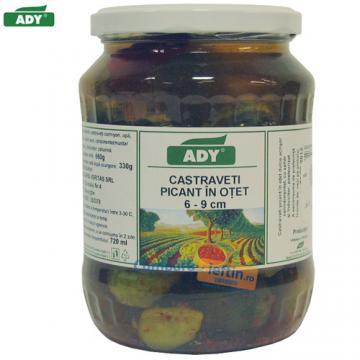 Castraveti picanti 6-9 cm in otet Ady 630 gr - Pret | Preturi Castraveti picanti 6-9 cm in otet Ady 630 gr