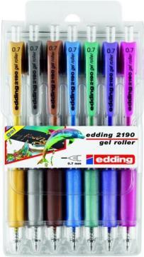 Roller cu gel Edding 2190, 0.7 mm, 7 bucati/set - Pret | Preturi Roller cu gel Edding 2190, 0.7 mm, 7 bucati/set