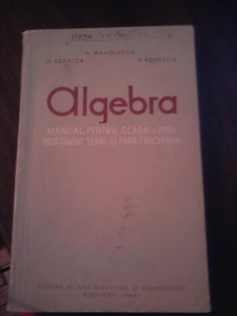 Algebra - cls. a VIII-a - Pret | Preturi Algebra - cls. a VIII-a