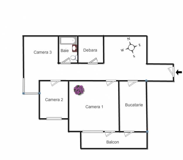 Apartament 3 camere, Manastur, str. Parang - Pret | Preturi Apartament 3 camere, Manastur, str. Parang