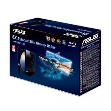 ASUS SBW-06C1S-U, Blu-ray Writer External-slim USB, LightScribe, Retail, Negru + Transport Gratuit - Pret | Preturi ASUS SBW-06C1S-U, Blu-ray Writer External-slim USB, LightScribe, Retail, Negru + Transport Gratuit