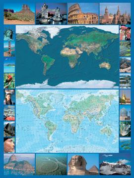 Puzzle Ravensburger 1500 Harta lumii - vedere din satelit - Pret | Preturi Puzzle Ravensburger 1500 Harta lumii - vedere din satelit