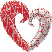 Balon folie metalizata HEART PATTERN 76x81cm - Pret | Preturi Balon folie metalizata HEART PATTERN 76x81cm