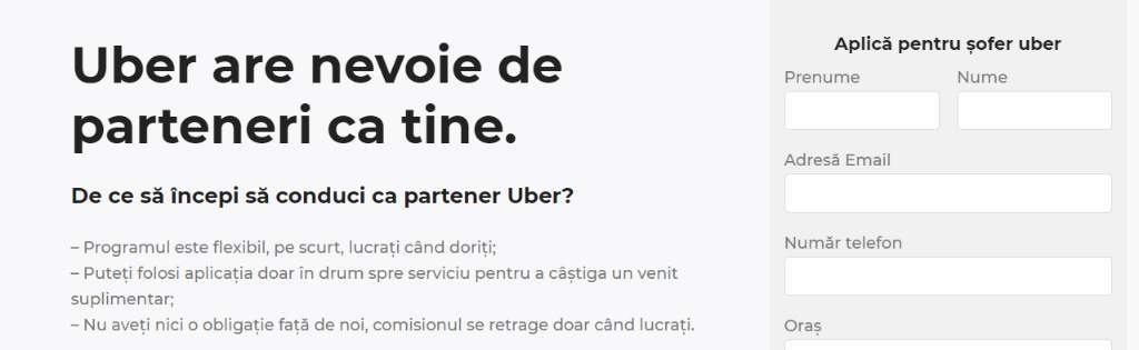 Sofer Uber Iasi - Pret | Preturi Sofer Uber Iasi