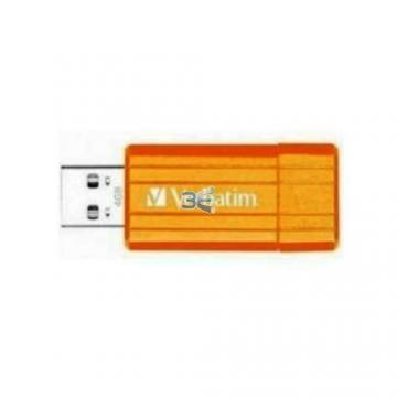 Verbatim Flash Drive Pin Stripe, 4GB, USB 2.0, Portocaliu - Pret | Preturi Verbatim Flash Drive Pin Stripe, 4GB, USB 2.0, Portocaliu