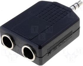 Adaptor audio 2 X Jack 6.3 M la Jack 3.5 T, stereo - Pret | Preturi Adaptor audio 2 X Jack 6.3 M la Jack 3.5 T, stereo