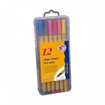 Liner 0.4 mm, 12 culori/set, MOLIN - Pret | Preturi Liner 0.4 mm, 12 culori/set, MOLIN