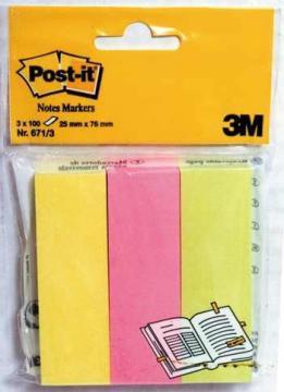 Page marker 3 culori Post-itÂ®, 25 x 76 mm, 3 culori/set, 100 file/culoare - Pret | Preturi Page marker 3 culori Post-itÂ®, 25 x 76 mm, 3 culori/set, 100 file/culoare