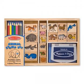 Melissa&amp;Doug - Set de stampile cu Animale - Pret | Preturi Melissa&amp;Doug - Set de stampile cu Animale