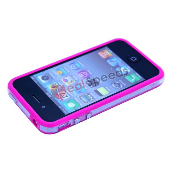 Bumper pentru iPhone 4G / 4S iPhone 4 Hot Pink Transparent - Pret | Preturi Bumper pentru iPhone 4G / 4S iPhone 4 Hot Pink Transparent