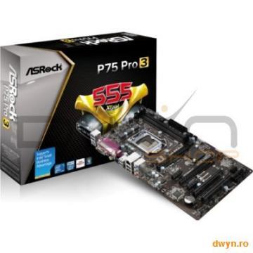 ASROCK Socket LGA1155, P75 PRO3, INTEL B75, 2xDDR3 2200 (OC)/1600/1333 max 16GB, 1xPciex3.0/1xPciex2 - Pret | Preturi ASROCK Socket LGA1155, P75 PRO3, INTEL B75, 2xDDR3 2200 (OC)/1600/1333 max 16GB, 1xPciex3.0/1xPciex2