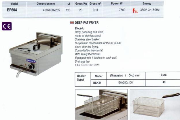 FRITEUZA DE BANC SIMPLA 1X8L-LINIA 600- Model:CLR.9. EF 604 - Pret | Preturi FRITEUZA DE BANC SIMPLA 1X8L-LINIA 600- Model:CLR.9. EF 604