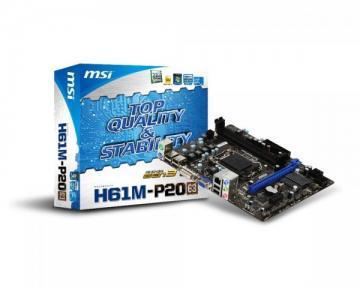 Placa de baza MSI H61M-P20 (G3) Intel H61,Skt.1155,2DDRIII,1PCI-Ex16,3PCI-Ex1,10/100LAN,4SATA,D-Sub,DVI,M-ATX - Pret | Preturi Placa de baza MSI H61M-P20 (G3) Intel H61,Skt.1155,2DDRIII,1PCI-Ex16,3PCI-Ex1,10/100LAN,4SATA,D-Sub,DVI,M-ATX