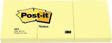 Notite autoadezive Post-itÂ®, 38 x 51 mm, 100 file, 3 bucati/set, galben - Pret | Preturi Notite autoadezive Post-itÂ®, 38 x 51 mm, 100 file, 3 bucati/set, galben