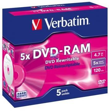 Verbatim DVD-RAM 5X 4.7GB, Bulk 5 x Rewritable - Pret | Preturi Verbatim DVD-RAM 5X 4.7GB, Bulk 5 x Rewritable