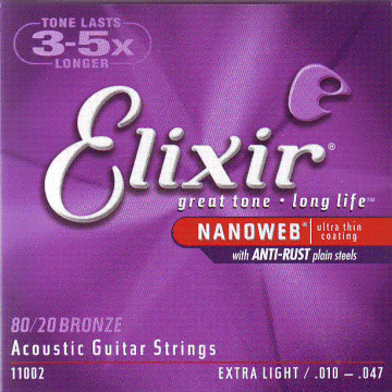 Elixir Nanoweb Extra Light (.010-.047) - Set corzi chitara acustica - Pret | Preturi Elixir Nanoweb Extra Light (.010-.047) - Set corzi chitara acustica