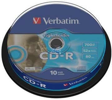 Verbatim CD-R AZO LightScribe 52X 700MB, Bulk 10 x - Pret | Preturi Verbatim CD-R AZO LightScribe 52X 700MB, Bulk 10 x