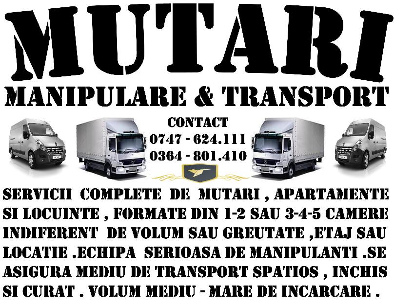 Mutari & transport & manipulare cj - Pret | Preturi Mutari & transport & manipulare cj