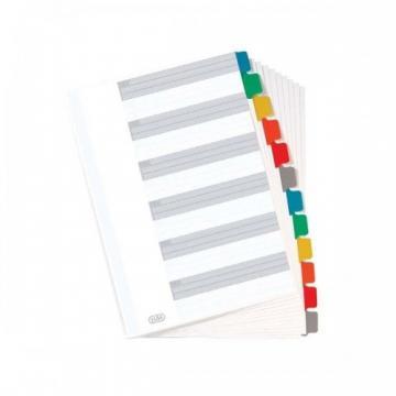 Separatoare carton Mylar, cu margine plastic color, 12 file/set, ELBA - Pret | Preturi Separatoare carton Mylar, cu margine plastic color, 12 file/set, ELBA