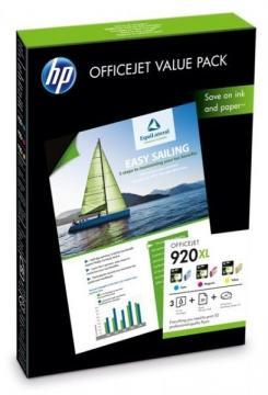 Set Photo Starter CH081AE: Set 3 cartuse C/M/Y lot 920XL + 50 coli A4, HP - Pret | Preturi Set Photo Starter CH081AE: Set 3 cartuse C/M/Y lot 920XL + 50 coli A4, HP