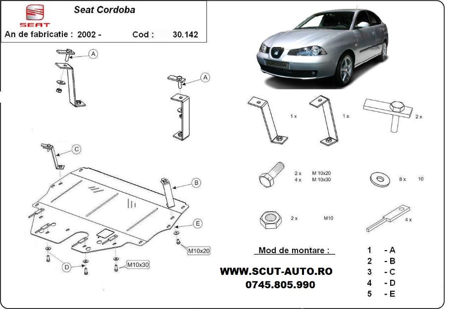 Scut motor metalic Seat Cordoba - Pret | Preturi Scut motor metalic Seat Cordoba