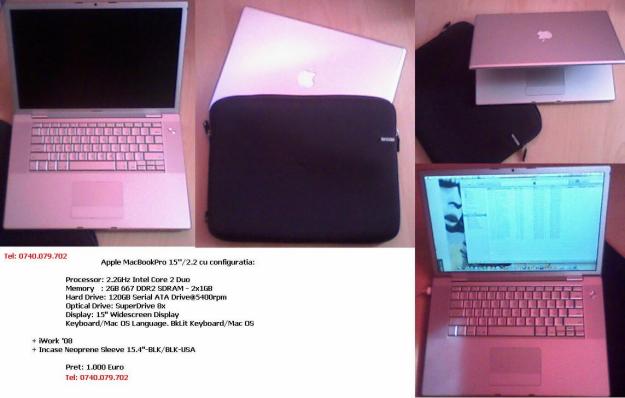 Apple MacBookPro 15''/2.2 - Pret | Preturi Apple MacBookPro 15''/2.2