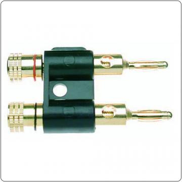 2x Double banana plug for speakers - Gold tipped - Pret | Preturi 2x Double banana plug for speakers - Gold tipped