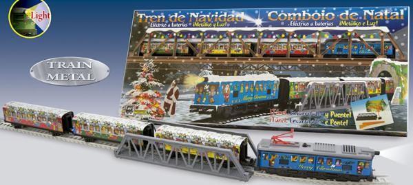 Trenulet electric Christmas cu lumina, pod si tunel - Pret | Preturi Trenulet electric Christmas cu lumina, pod si tunel