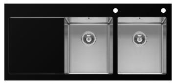 Chiuvete Inox - PYRAMIS CRYSTALON 1162X520 2 B 1 D dreapta negru - Pret | Preturi Chiuvete Inox - PYRAMIS CRYSTALON 1162X520 2 B 1 D dreapta negru