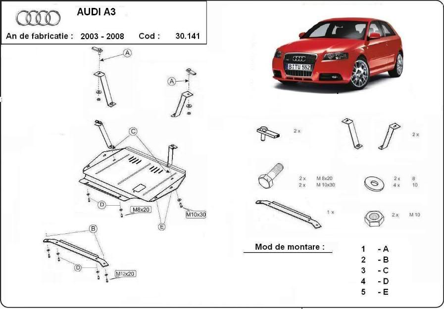 Scut motor metalic Audi A3 - Pret | Preturi Scut motor metalic Audi A3
