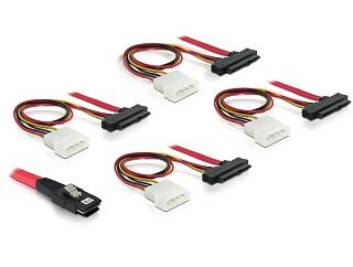 Cablu mini SAS 36 pini la 4 x SAS 29 pini (SFF8087 &gt; 4xSFF8482 + alim) 100 cm, Delock 83146 - Pret | Preturi Cablu mini SAS 36 pini la 4 x SAS 29 pini (SFF8087 &gt; 4xSFF8482 + alim) 100 cm, Delock 83146