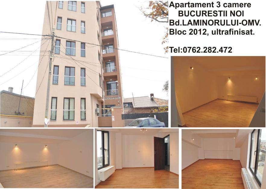 Apartament 3 camere Bucurestii Noi, Laminorului, bloc 2012 - Pret | Preturi Apartament 3 camere Bucurestii Noi, Laminorului, bloc 2012