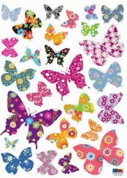 Sticker autocolant decorare Fluturi Multicolori - Pret | Preturi Sticker autocolant decorare Fluturi Multicolori