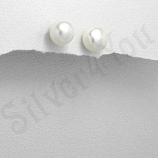 Silver4You.ro - Cercei argint cu perle albe/9 mm - Pret | Preturi Silver4You.ro - Cercei argint cu perle albe/9 mm