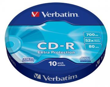 VERBATIM CD-R 52X 700MB Wagon Wheel Wrap Extra Protection 10buc/Spindle, (43725) - Pret | Preturi VERBATIM CD-R 52X 700MB Wagon Wheel Wrap Extra Protection 10buc/Spindle, (43725)