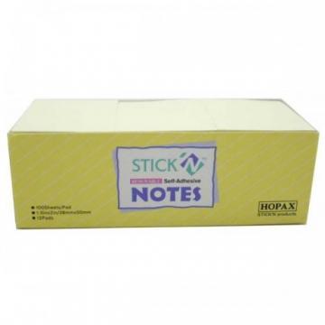 Stick notes 38 x 51 mm, 12x100 file, HOPAX - galben pastel - Pret | Preturi Stick notes 38 x 51 mm, 12x100 file, HOPAX - galben pastel