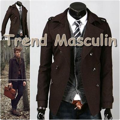 Trench Palton Scurt Lana Casual Maro Inchis - Pret | Preturi Trench Palton Scurt Lana Casual Maro Inchis