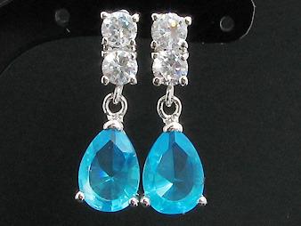 Cercei placati cu aur 18kt Aquamarine si Topaz - Pret | Preturi Cercei placati cu aur 18kt Aquamarine si Topaz