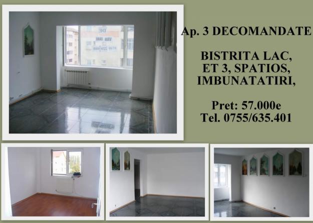 VAND APARTAMENT CU 3 CAMERE DECOMANDAT, ZONA BISTRITA LAC, LA ETAJUL 3, - Pret | Preturi VAND APARTAMENT CU 3 CAMERE DECOMANDAT, ZONA BISTRITA LAC, LA ETAJUL 3,