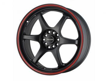 Drag Wheels DR32 Flat Black With Red Stripe Janta - Pret | Preturi Drag Wheels DR32 Flat Black With Red Stripe Janta