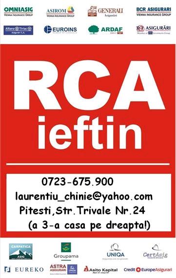 RCA Super Ieftin Pitesti-Str.Trivale nr.24 - Pret | Preturi RCA Super Ieftin Pitesti-Str.Trivale nr.24