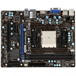 Placa de baza MSI Socket FM2, model FM2-A55M-E33, chipset AMD A55, memorie 2x DDRIII, porturi 1*PCI-Ex16, 1*PCI-Ex1, 1*PCI, 4xSATA II (RAID), VGA, HDMI, GbLan si format mATX. - Pret | Preturi Placa de baza MSI Socket FM2, model FM2-A55M-E33, chipset AMD A55, memorie 2x DDRIII, porturi 1*PCI-Ex16, 1*PCI-Ex1, 1*PCI, 4xSATA II (RAID), VGA, HDMI, GbLan si format mATX.