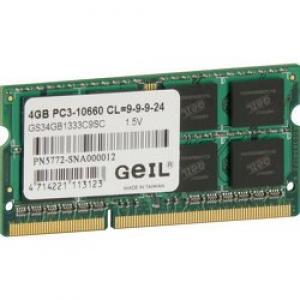 GeIL SODIMM DDR III 4GB PC3-10660 1333MHz CL9 RETAIL PACK - Pret | Preturi GeIL SODIMM DDR III 4GB PC3-10660 1333MHz CL9 RETAIL PACK