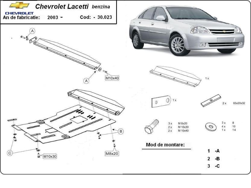 Scut motor metalic Chevrolet Lacetti dupa 2003 - Pret | Preturi Scut motor metalic Chevrolet Lacetti dupa 2003