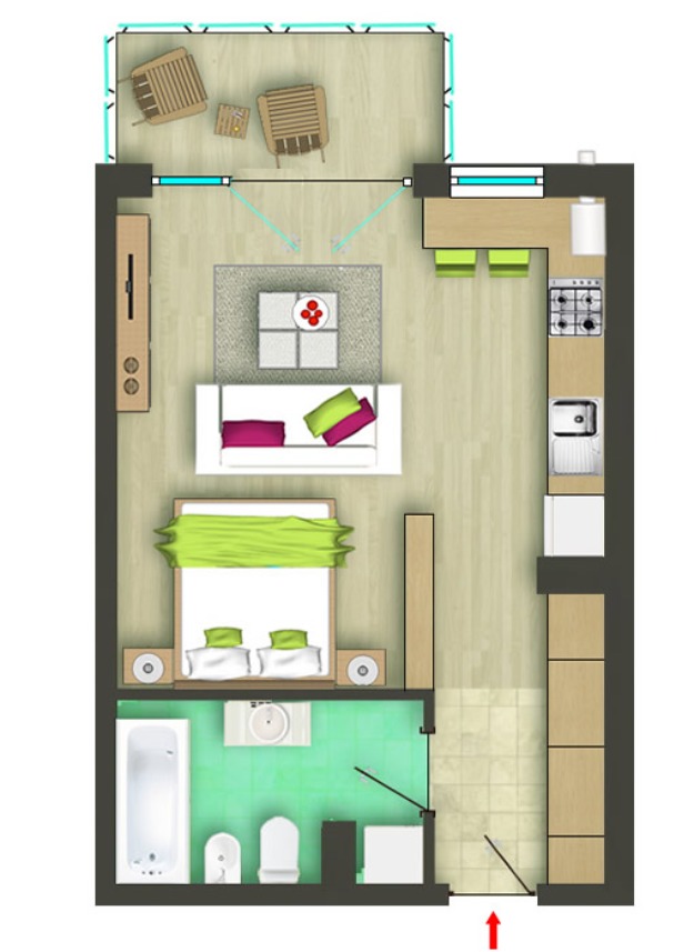 Apartament premium de 1 cam la Kaufland - Pret | Preturi Apartament premium de 1 cam la Kaufland